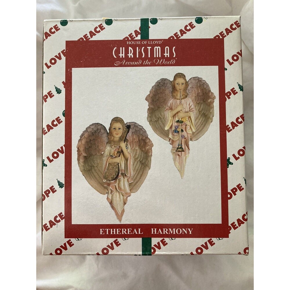 Christmas Around the World House of Lloyd Harmony Angel Ornament 2 Pc 530979 VTG
